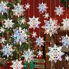 3D Snowflake String Christmas Tree Hanging Charms  Christmas Decoration  Store Window Hanging Snowflake Hanging Decoration