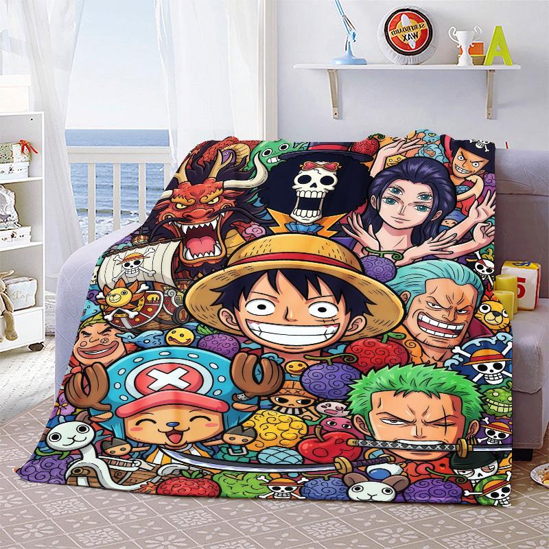 One Piece Flannel Blanket Soft Plush Warm Lightweight Throw for Bed Sofa Couch Cozy Winter Travel Home Decor Gift Idea -QJY