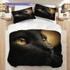 Black Cat Pattern Bedding Quilt Set Quilt Cover Pillowcase Home Decoration Birthday Gift (1 * Duvet Cover + 2 * Pillowcase, Without Core)