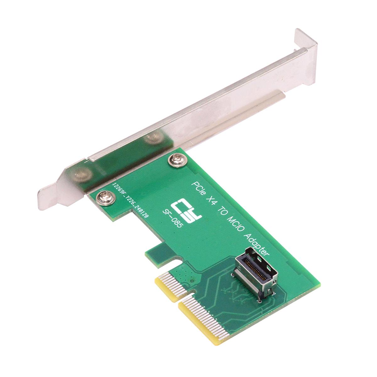 

SF-085 PCI-Express 5.0 4.0 4X to MCIO Mini Cool Edge IO Female Host Adapter for PCIe Nvme U.2 SSD As Shown A