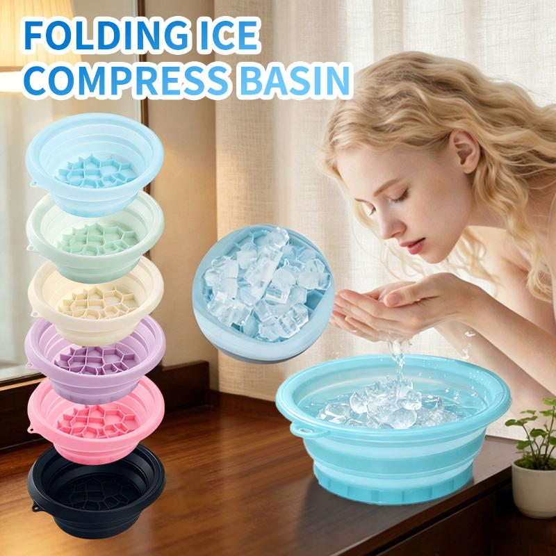 Silikon faltbare Gesichts-Eisschüssel mit integrierter Eisform Facials Tauchwaschbecken zum Porenverkleinern Tragbar für zu Hause Hautpflege