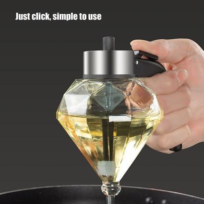Diamond Shaped Glass Honey Dispenser 200ml Large Capacity Multifunctional Oil Bottle Vinegar and Sauce Dispensers Kitchen Tool
