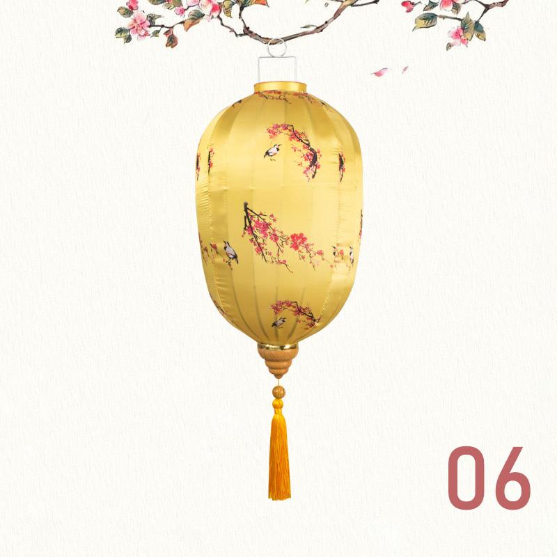 14 Inch Retro Silk Lantern Palace Lantern Chinese Antique Style Festival New Year Decor Vietnam Mid-autumn Waterproof Lantern