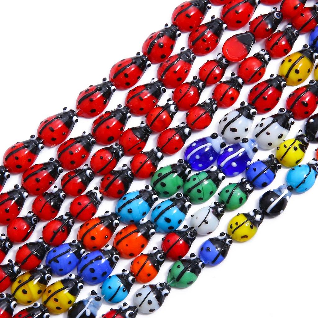 Beetle Loose Lampwork Glazed Glass Beads for Bracelet Necklace DIY Jewelry Making