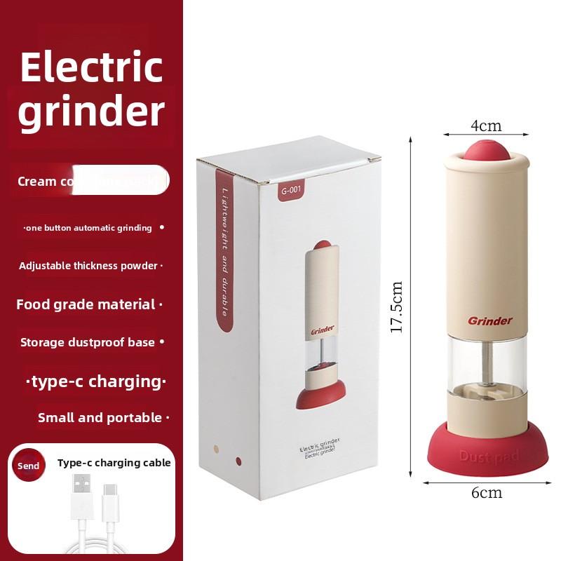 

Electric pepper grinder black pepper pepper pepper grinder pepper seasoning jar electric grinder kitchen білий
