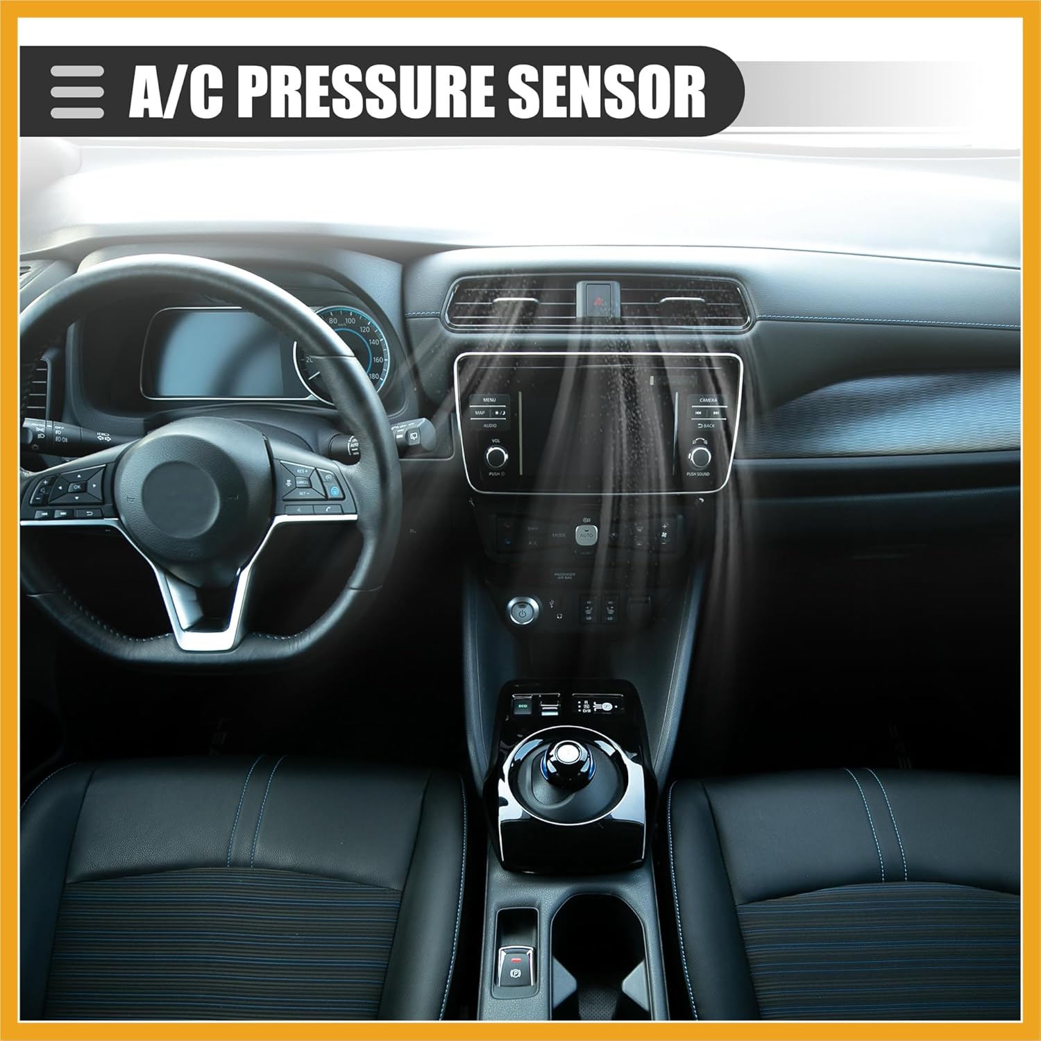 

A/C Pressure Transducer Valve, Pressure Sensor Switch, for Hyundai Accent 2012-2017, Metal, NO.97721-1G000/97721-3K000, Black Replacement