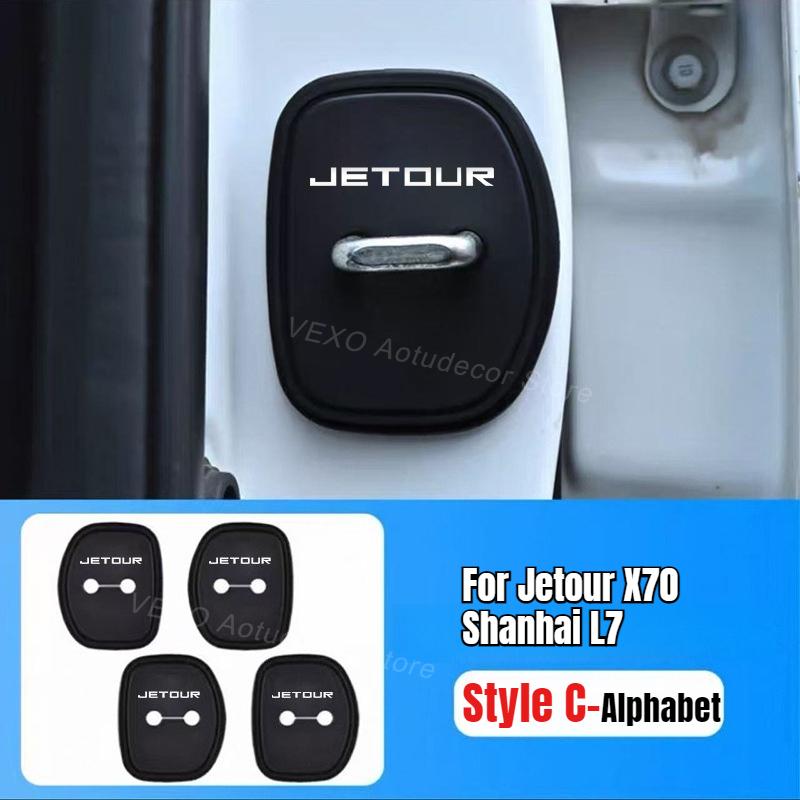 For Chrey Jetour G700 Traveller Shanhai T1 T2 L6 L7 L9 Freelander 4Pcs Silicone Door Lock Protector Lock Cover Dustproof Sticker