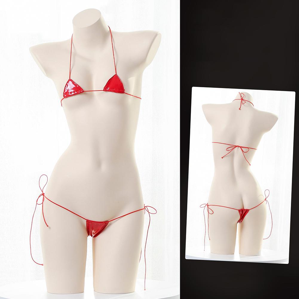 Halter Lace-up Lingerie Patent Leather Lingerie Sexy Lingerie