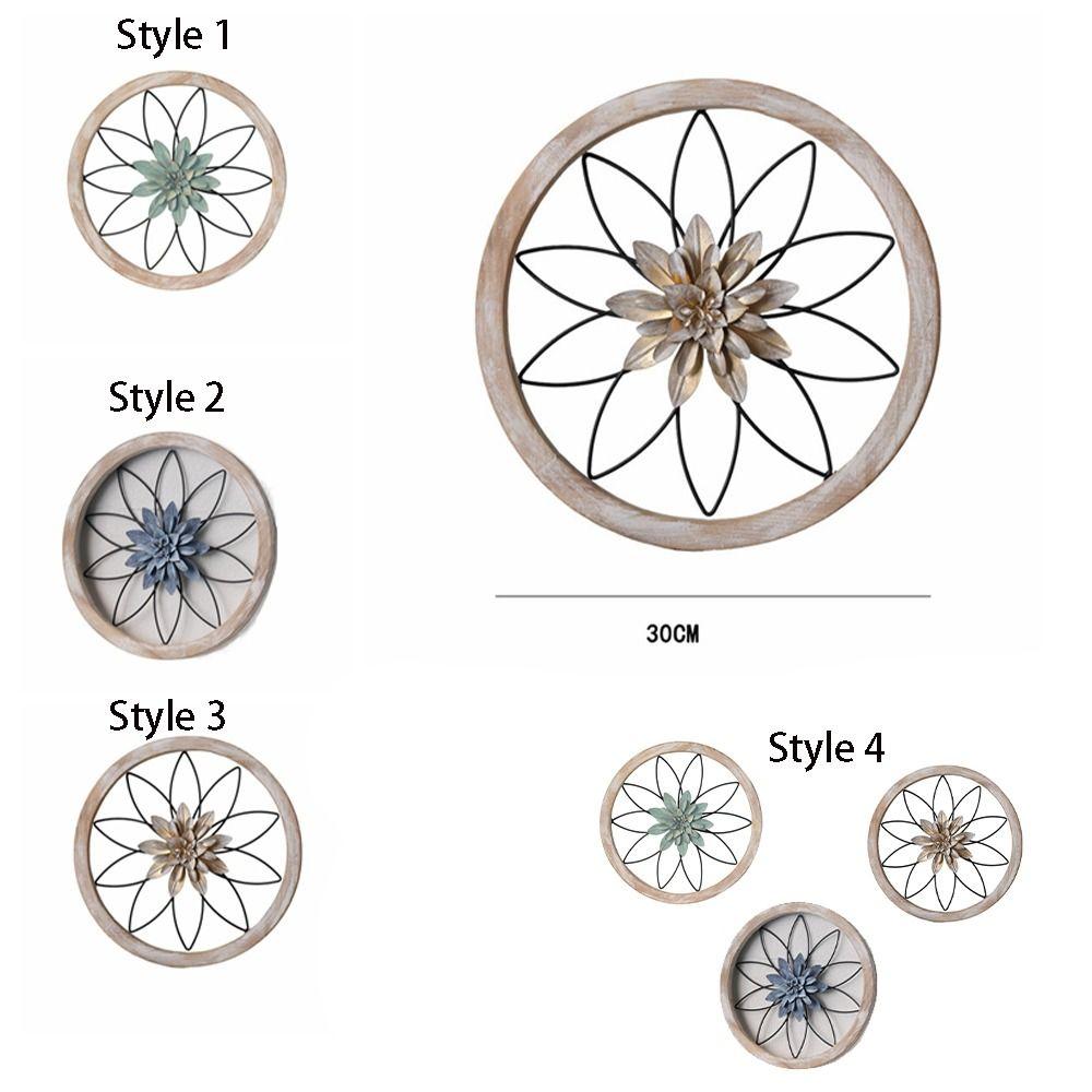 1/3pcs Circular Flower Wall Decoration Retro Wall Background Pendant Rural Wall Hanging  Door