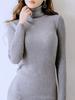 ISLAYCAOLILA EA6 Jose a mini dress perfect for club or party Features a high long and a high Orange Women's Dress, tight-fitting wear. turtleneck,