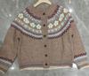 Women's 2026 Autumn/Winter Jacquard Knit Round Neck Snowflake Cardigan Sweater with Horn Buttons
