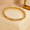 Waterproof Luxury Gold Color  Bangle Handmade Round Shape Cuff Bracelet  Female Lady Girl