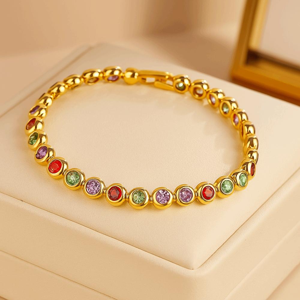 Waterproof Luxury Gold Color  Bangle Handmade Round Shape Cuff Bracelet  Female Lady Girl