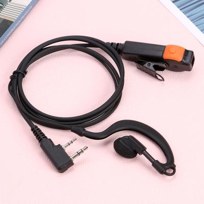 Fone de Ouvido Walkie Talkie de 2 Pinos K-Plug PU com Fio Rádio Fone de Ouvido Tipo G com Microfone para Kenwood Baofeng 888S TYT