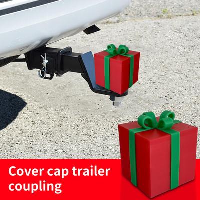 Hitch Receiver Cover Christmas Box Tow Receiver Tube Plug Cap Cartoon Exterior Accessories For Towing ATV Car Vehicles Trucks RV