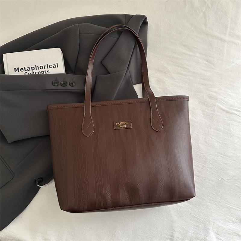 Large-capacity Bag Women's 2025 New Leisure Work Shoulder Bag High-texture College Student Class Commuting Tote Bag