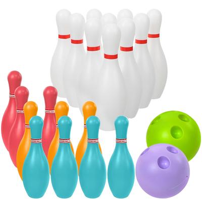 Mini Bowling Set Plastic Indoor Outdoor Sports Props Holiday Gathering Leisure Game Accessories Includes 10 Pins and 2 Balls TMZ