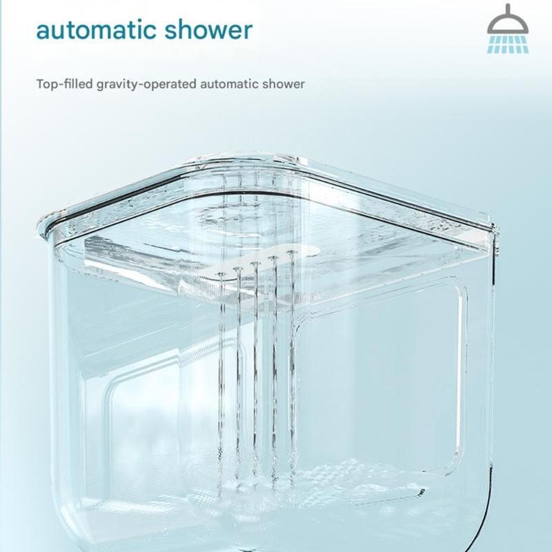 Automatic Feeding System Bird Feeder Hanging Design Prevents Food Spillage For Bird Cages Transparent ABS Durable