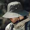 Men Summer Sun Hat Windproof Strap Wide Brim Anti-UV Sun Protection Foldable Portable Gardening Fishing Travel Cap Outdoor Fisherman Hat