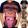 Casual Men's 3d Design Spoof Gorilla Funny Monkey T-Shirt Funny Pout Monkey 3d Printing Summer Short Sleeve Shirt Kids