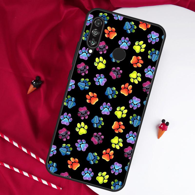 Dog Foot Paw Colorful Pattern For Huawei Nova Y90 Y70 Y60 Y72 Y73 Y61 Y91 7i 8i 11i 12i 12s 9 10 SE P20 P30 P40 Lite Case