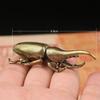 1 Pcs Solid Brass Beetle Ornament Creative Fairy Simulation Copper Insect Tea Pet Hand Play Handle Decorative Crafts