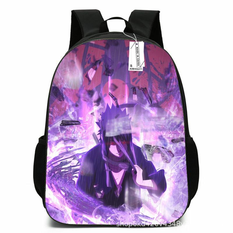Naruto Peripheral Schoolbag Naruto Sasuke European and American Elementary and Middle School Students Backpack Cartoon Animation Computer Bag
