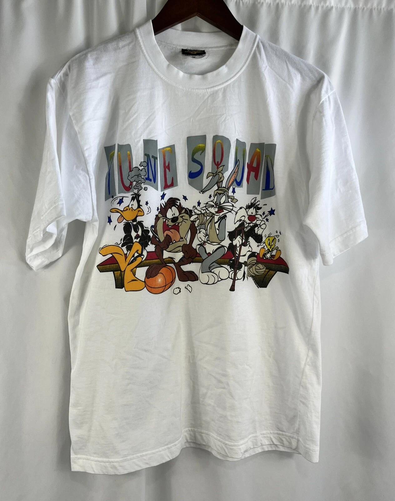 Vintage Space Jam Shirt Movie Looney Tunes Tune Squad Promo Medium NWOT 90s L