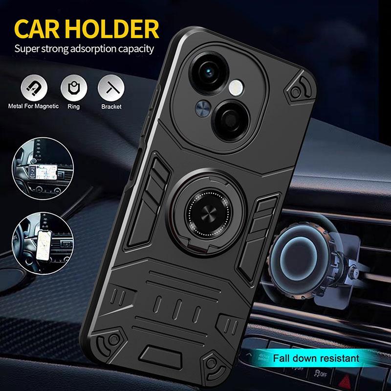 

For Tecno SPARK 20 30 30C GO 2024 2025 Pova 6 NEO Pro Phone Case, Armor 360° Rotating Ring Support Shockproof Protective Cover Tecno Spark Go 2024