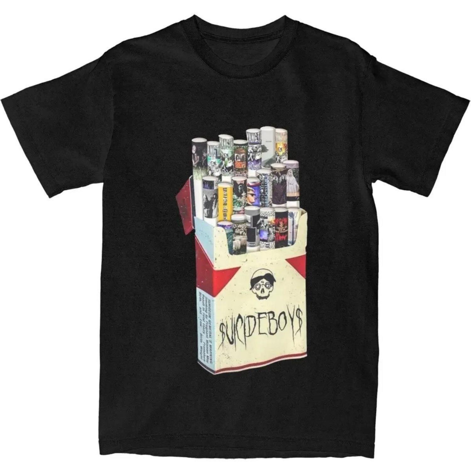 

Awesome Vintage Suicideboys Cigarette Album T Shirt Men Women Pure Cotton Tees Shirt New Arrival Oversized High Quality Soft Tee XXXXXL чорний