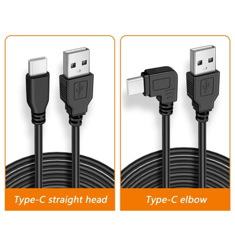 Long 11.5ft USB Type C Charging Cable 5V Power Supply For Dashcams Security Systems Fan USB C Power Cord