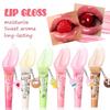 6 Couleurs Gloss à Lèvres Fruité Transparent Cristal Rouge à Lèvres Gelée Lubrifiant Ligne des Lèvres Gelée Sachet Gloss à Lèvres Verre Lèvres Soin des Lèvres