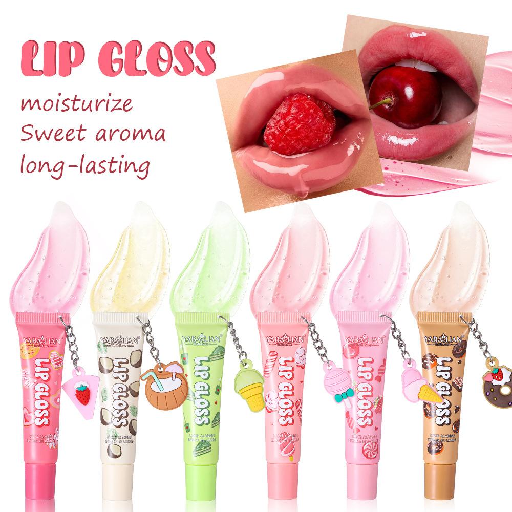 6 Colors Fruity Lip Gloss Crystal Clear Jelly Lipstick Lubricant Lip Line Jelly Bag Lip Gloss Glass Lip Lip Care