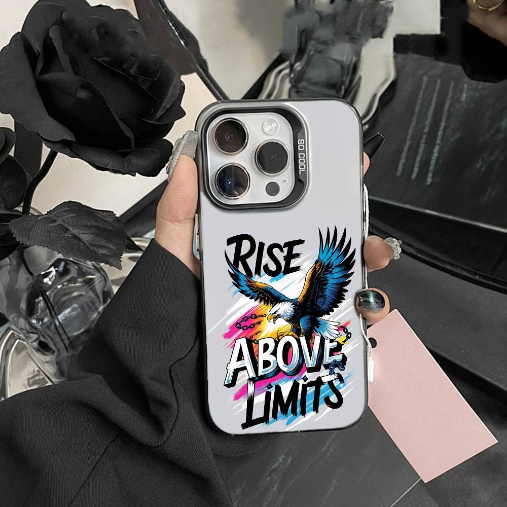 Cool Eagle Phone Case For iPhone17, 16,15,14,13,12 Pro Max Black Candy Matte Shockproof Cover