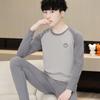 Men's Cotton Antibacterial Thermal Underwear Set for Youth - Autumn/Winter