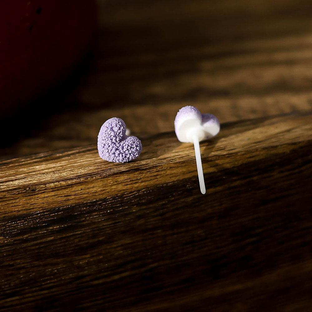 Bioceramic Heart Fishbone Mini Stud Earrings For Women Allergy Prevention Piercing Ear Hole Jewelry