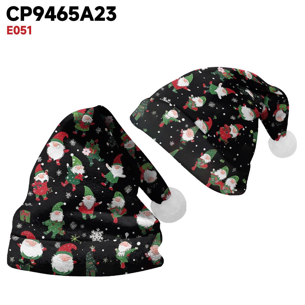 2024 Dwustronna Czapka Świąteczna Pluszowa dla Dorosłych i Dzieci