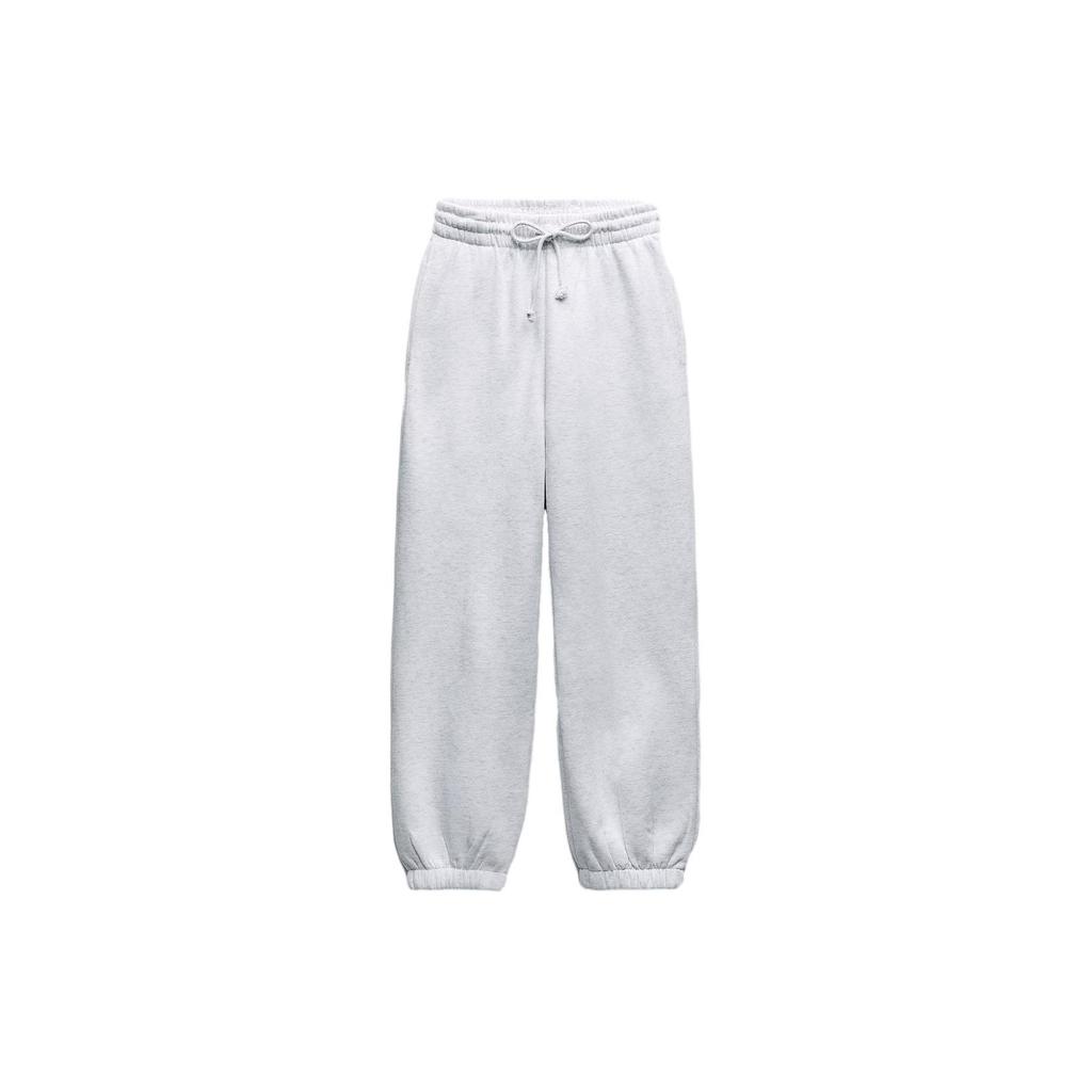 Zara Solid Color High Waist Straight Leg Casual Pants Women Bottoms Gray 8417804-803