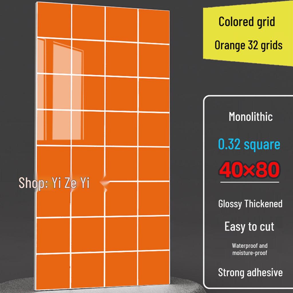 Imitation Tile Aluminum Composite PVC Self-Adhesive Kitchen Oil-Proof Wall Sticker and Wainscoting Panel.