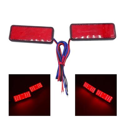 2Pcs Motorcycle Tail Brake Turn Signal Light 24LED Rectangle Car Lamp forJeep Trailer Reflectors Truck Side Warning Stop Lights