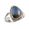 Natural Labradorite Gemstone 925 Solid Sterling Silver Jewelry Ring S.6.5 Y6D56