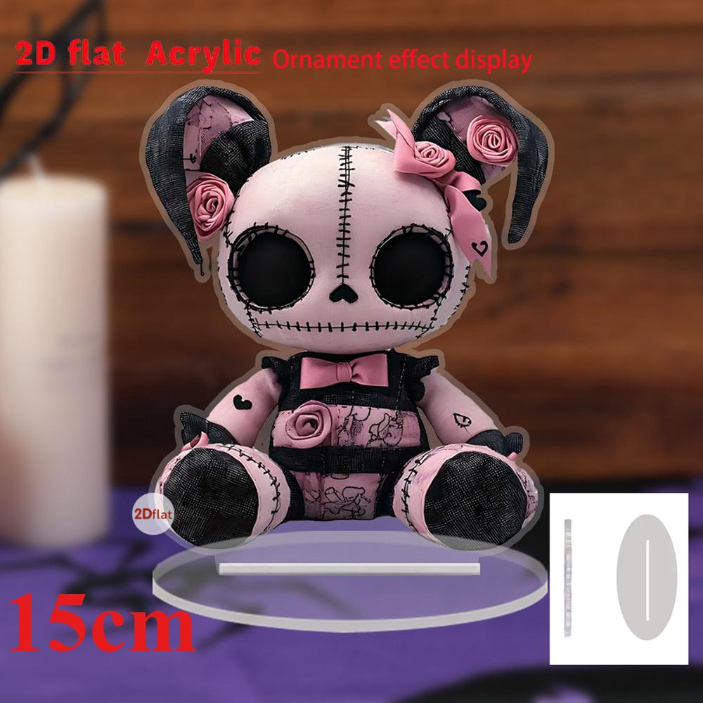 

Cute skull doll, 2D flat acrylic, suitable for living room, office, party, Christmas, Halloween, Easter 15cm