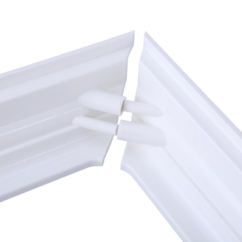 White Plastic Post Sleeve 4x4Inch Interior Diameter Base Trim Easy Install Skirt for Deck Porch Railing Column (4Pack)