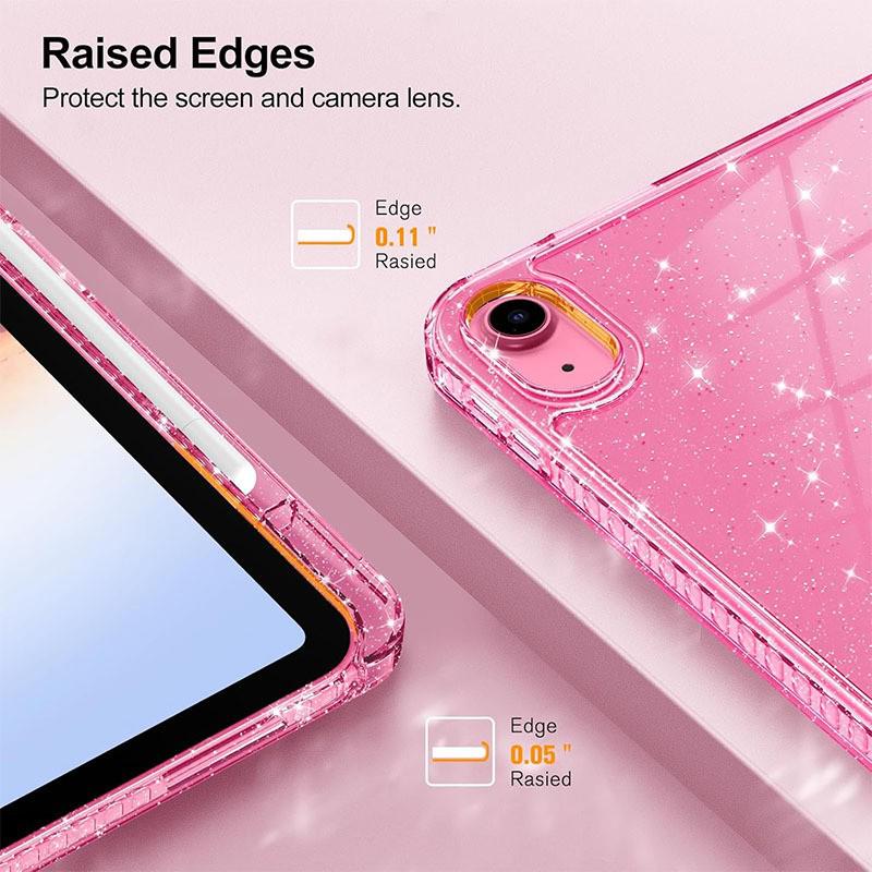 IPad Air 11. Generation Glitzer Schutzhülle mit Stifthalter - Anti-Biege Acryl Tablet Cover