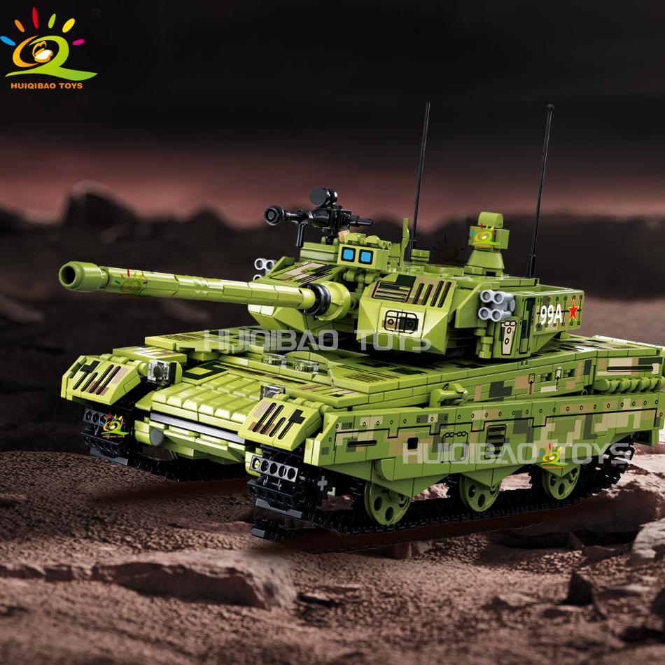 1058Pcs Type 99A Main Battle Tank Building Blocks Military Model Set with Soldier Figures and Weapons
