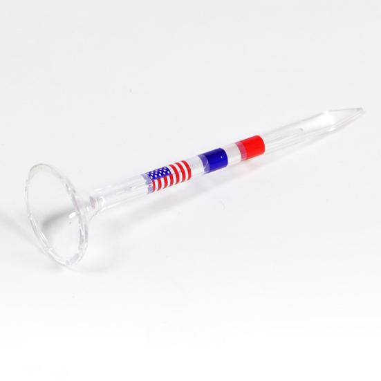 10Pcs Unbreakable Acrylic Golf Tees American Flag Design High Strength Big Cup 8
