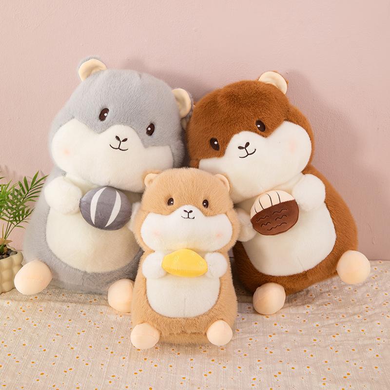 Cute Foodie Groundhog Plush Toy Doll Cute Cartoon Hamster Doll Grab Machine Doll Gift