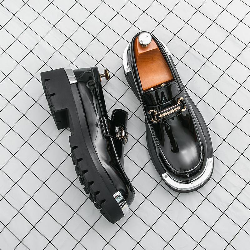 Large Size Men's Shoes Fashion Lace-up Leather Shoes White Casual Student Board Shoes Foreign Trade Heightening Loafers Men 2025