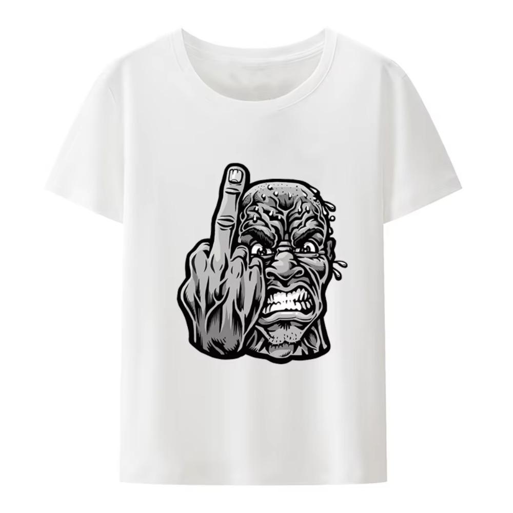 The Finger Streetwear Men Clothing Anime T-shirt Casual Creative Print Short-sleev Style Leisure Pattern Camiseta Hombre Loose