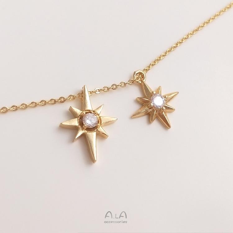 

14K Gold-Filled Zircon Star Pendant for DIY Jewelry